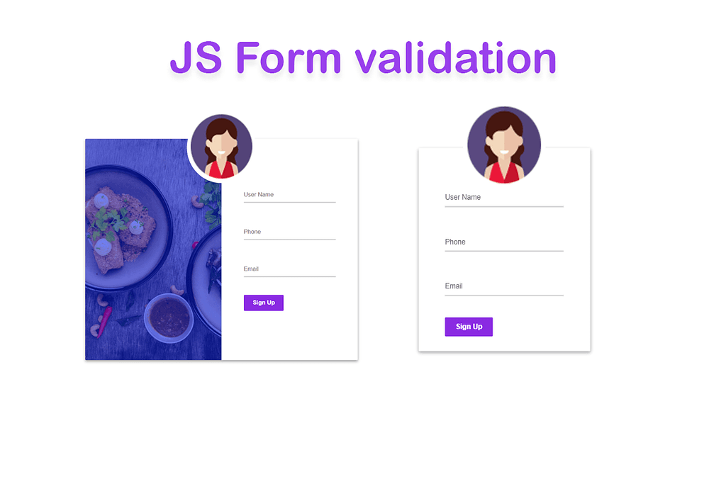 HTML, CSS &amp; Javascript Responsive Form with including REGX validation.