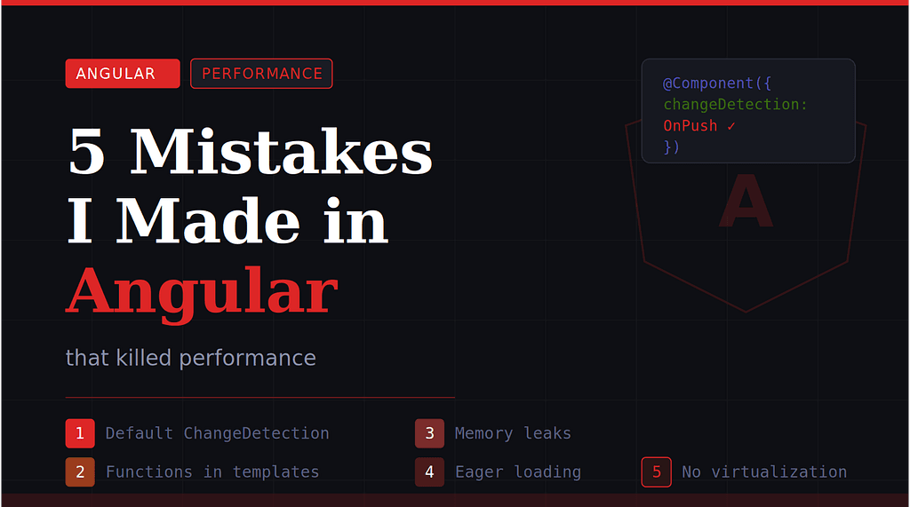 Thumbnail for 5 Mistakes I Made in Angular That Killed Performance