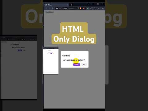 Thumbnail for Beautiful HTML DIALOG  ASMR Coding 🔥 |  Using HTML Dialog Tag