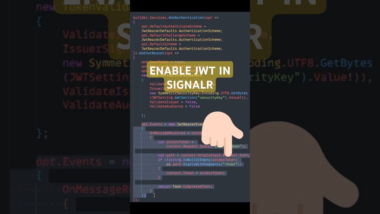 Thumbnail for video: How to add JWT authentication in SignalR