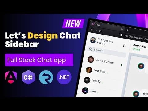 Thumbnail for Designing a Beautiful Sidebar | Angular & ASP.NET Core SignalR Chat App