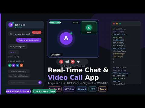 Thumbnail for Build Real-Time Chat App with Angular & ASP.NET Core SignalR | Full Stack Tutorial