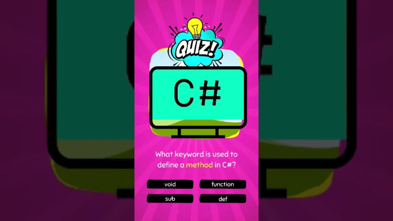 Thumbnail for video: Csharp quiz #coding #programming #dotnetdeveloper