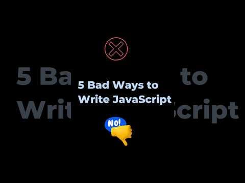 Thumbnail for 5  Bad ❌️ Ways to Write JavaScript #javascript #js