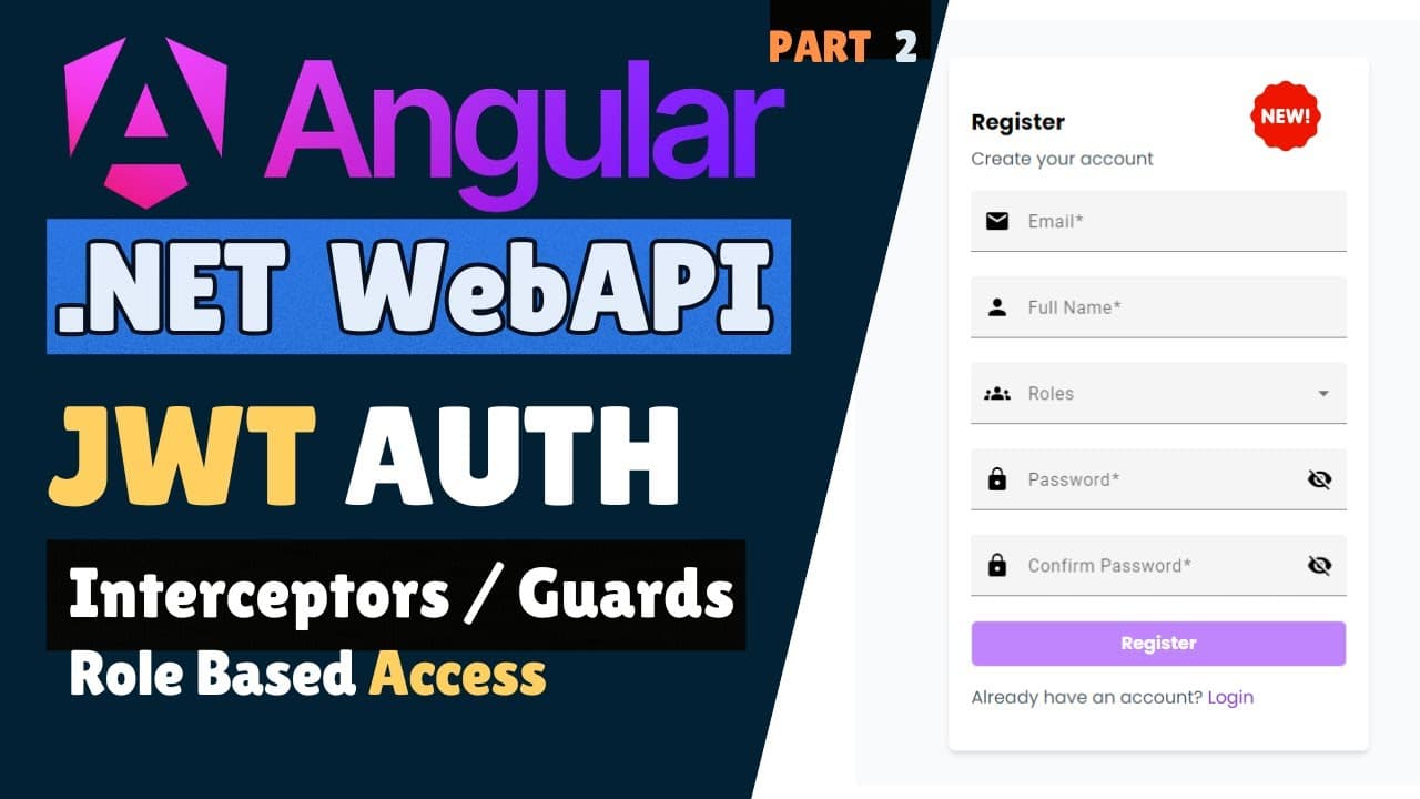 Thumbnail for video: Angular Project Creation: Secure Setup - Part 2 Angular 17 & .NET 8 🔐