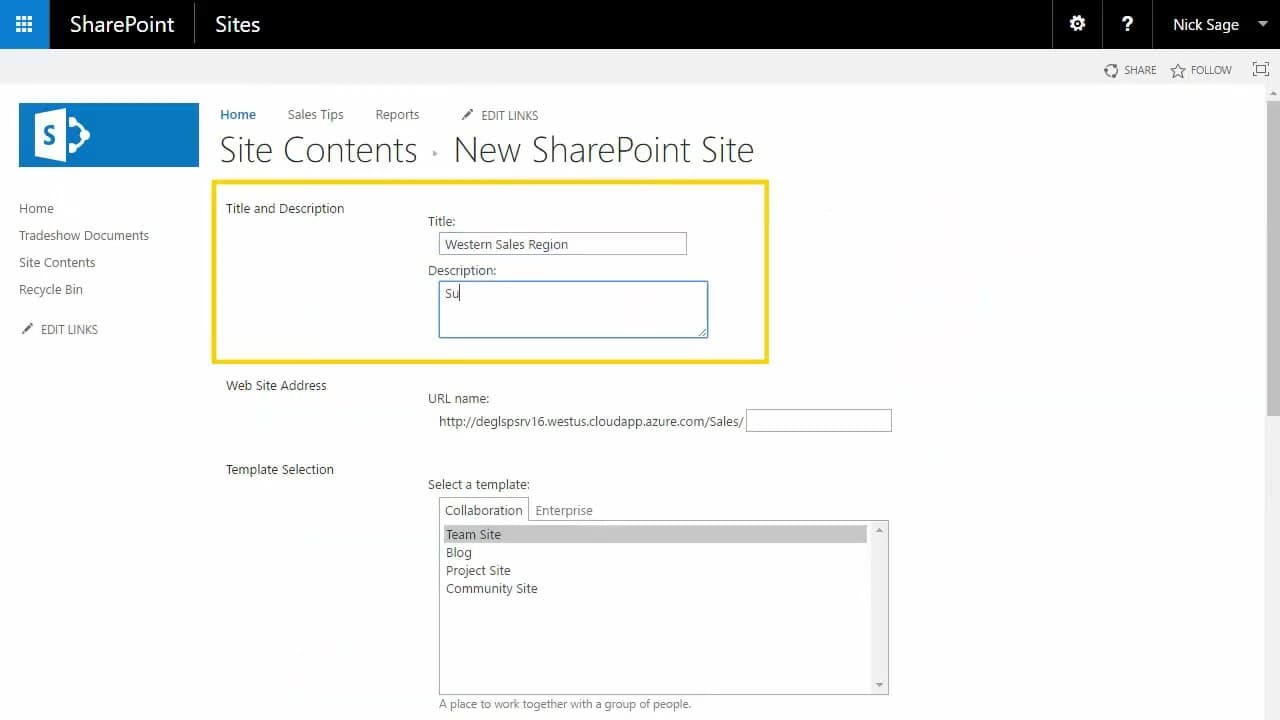 Thumbnail for video: Creating a SharePoint Site/Subsite