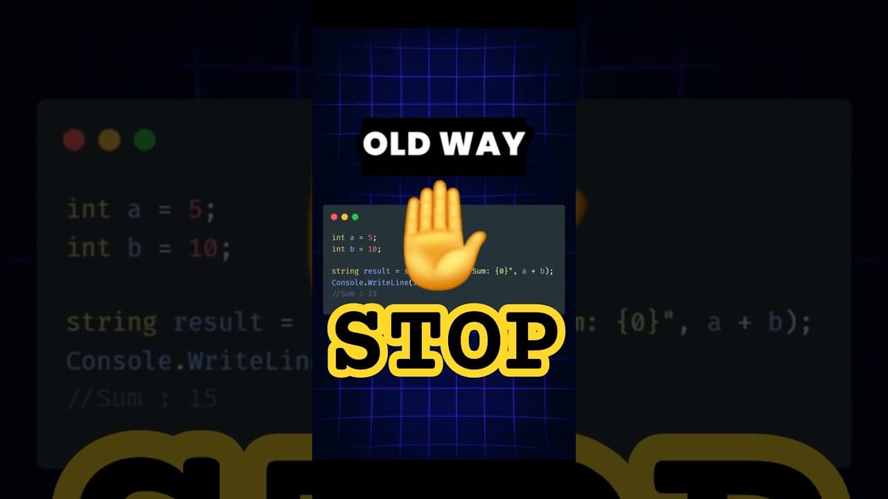 Thumbnail for video: Stop Using Old C# – Try This Instead!