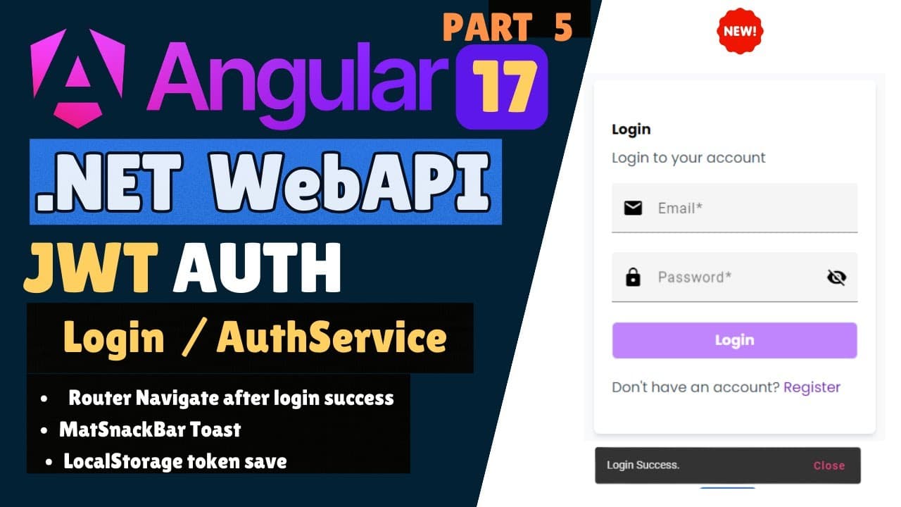 Thumbnail for video: Simplified Login Process: Angular & ASP.NET Core Web API - Part 5