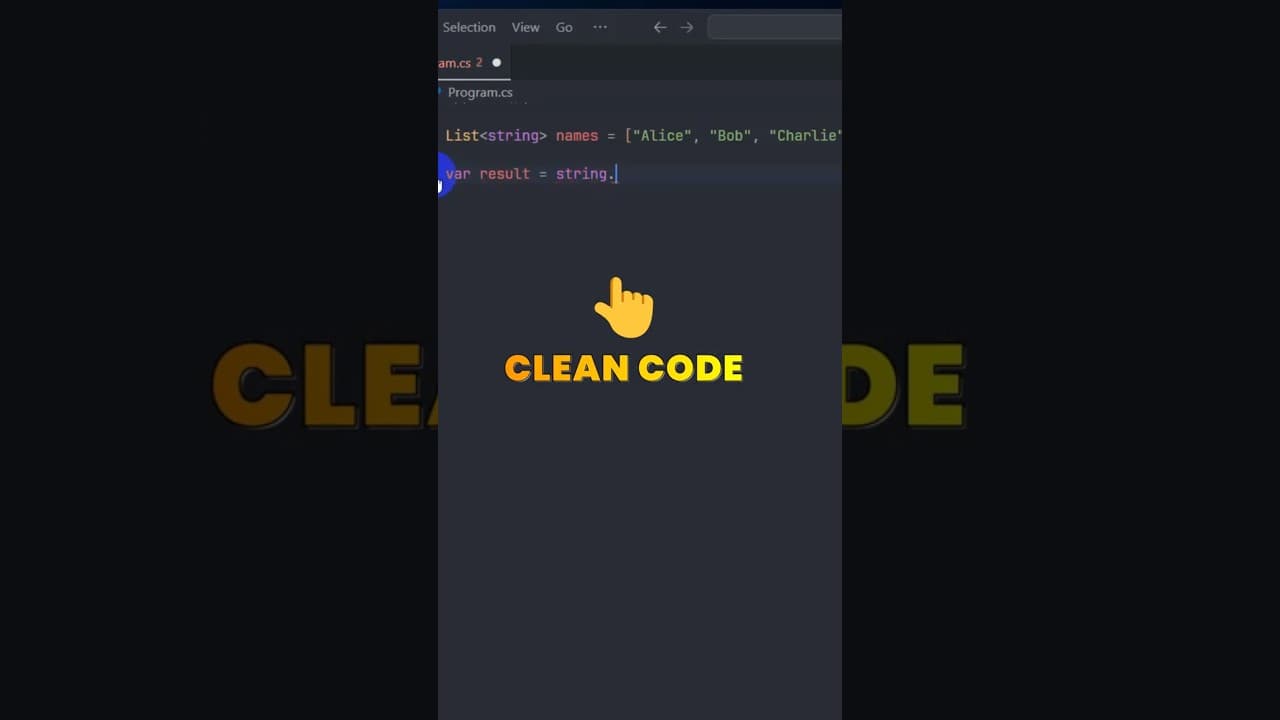 Thumbnail for video: C# String Concatenation: Best Practices #csharp #dotnet10