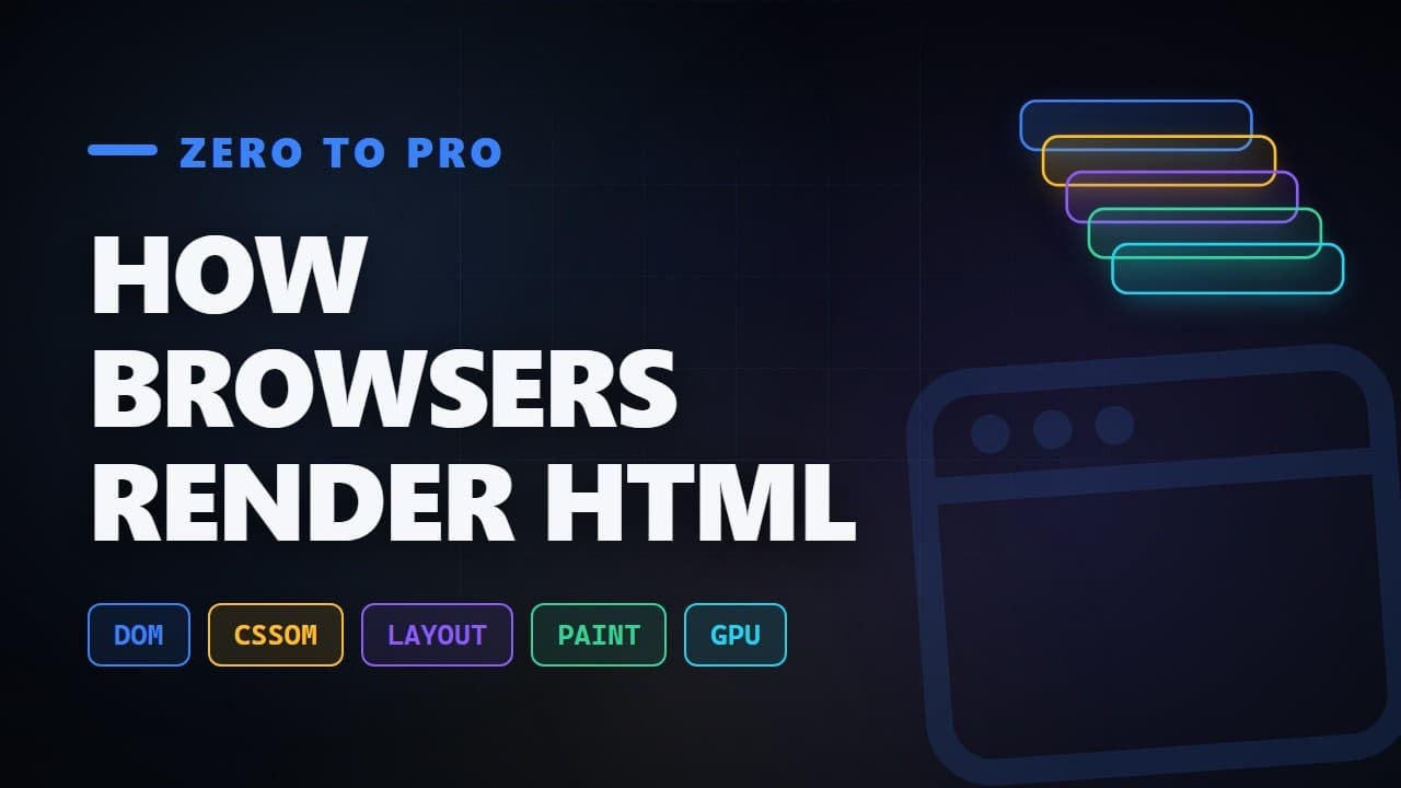 Thumbnail for video: How Browsers Render HTML — The Full Rendering Pipeline (Zero to Pro)