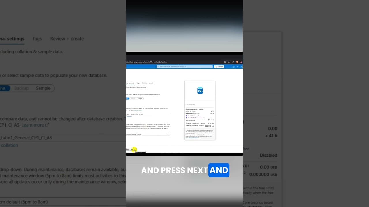 Thumbnail for video: Free AZURE sql db setup 1 Min