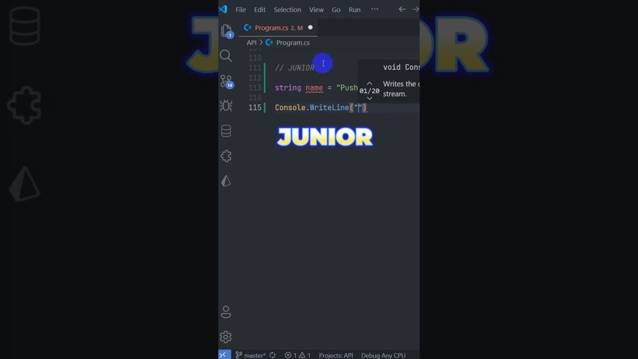 Thumbnail for video: C# String: How Seniors Write It vs Juniors