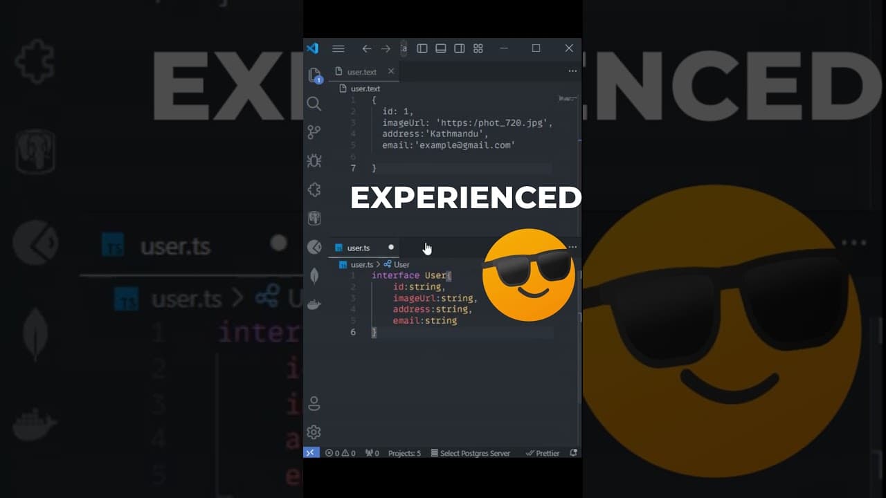 Thumbnail for video: JSON to TS converter in easy way in vs code