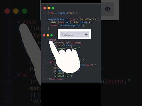 Thumbnail for Angular Signal-Based Password Visibility Management 🔥 #coding #angular18