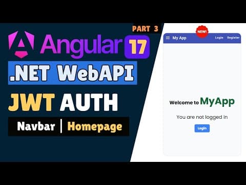 Thumbnail for Protected Access: Angular & ASP.NET Core Web API - Part 3 Navbar & HomePage Design 🔐