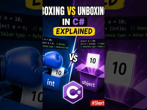 Thumbnail for Boxing vs Unboxing in C# Explained #Shorts