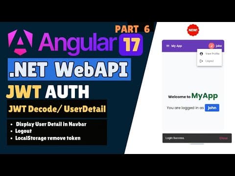 Thumbnail for How to DECODE JWT In Angular with .NET 8 Integration | Part 6