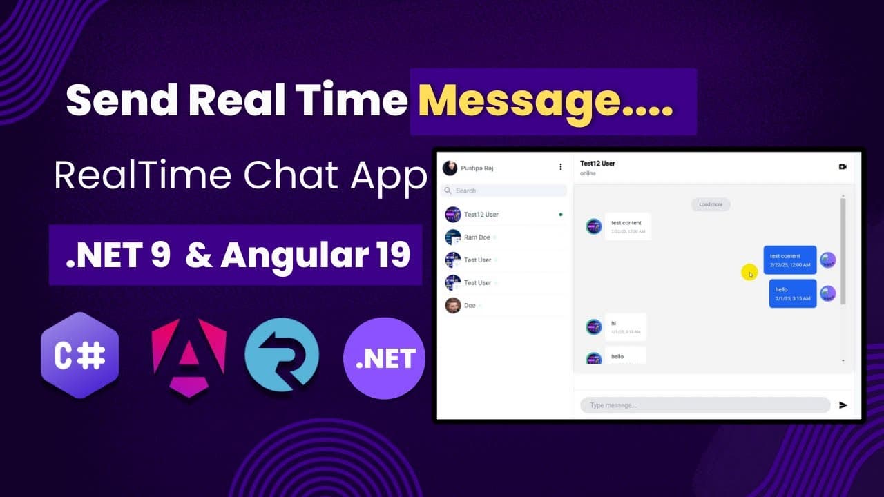 Thumbnail for video: How to Send Real-Time Messages Using ASP.NET Core SignalR & Angular