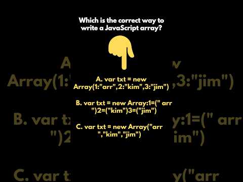 Thumbnail for Which is the correct way to write a JavaScript array?