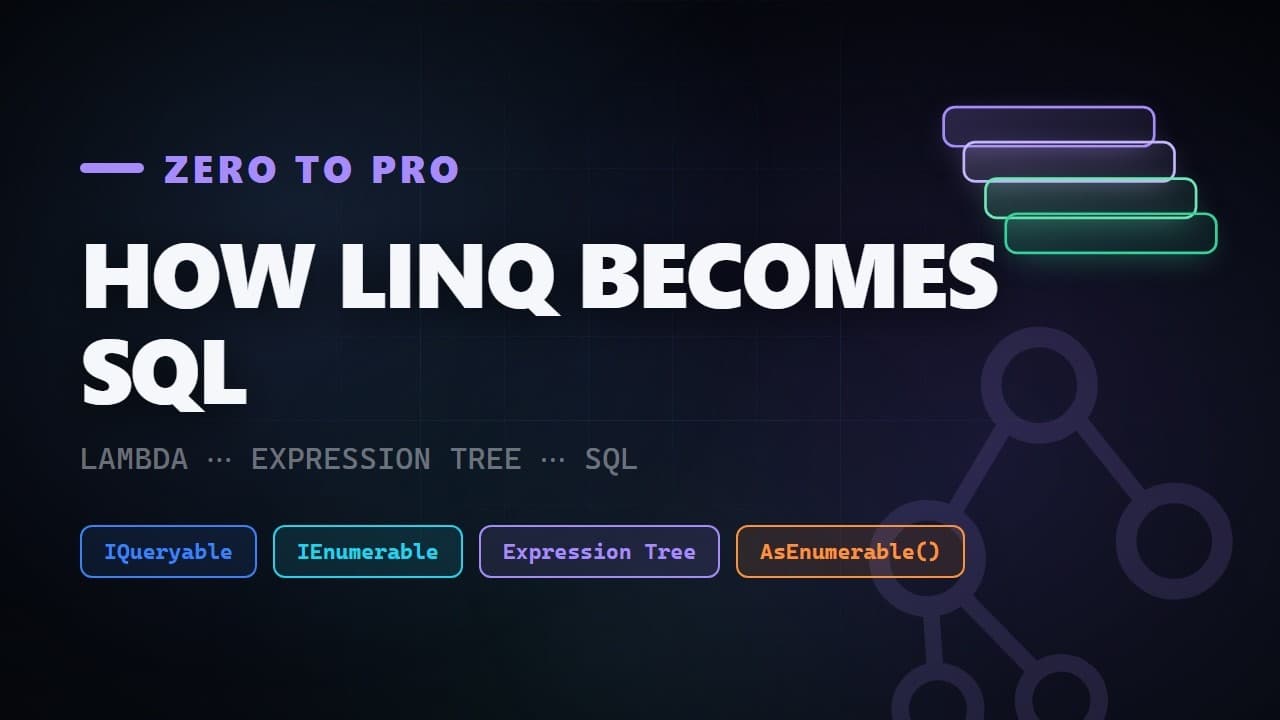 Thumbnail for video: How LINQ Gets Converted to SQL (Zero to Pro)