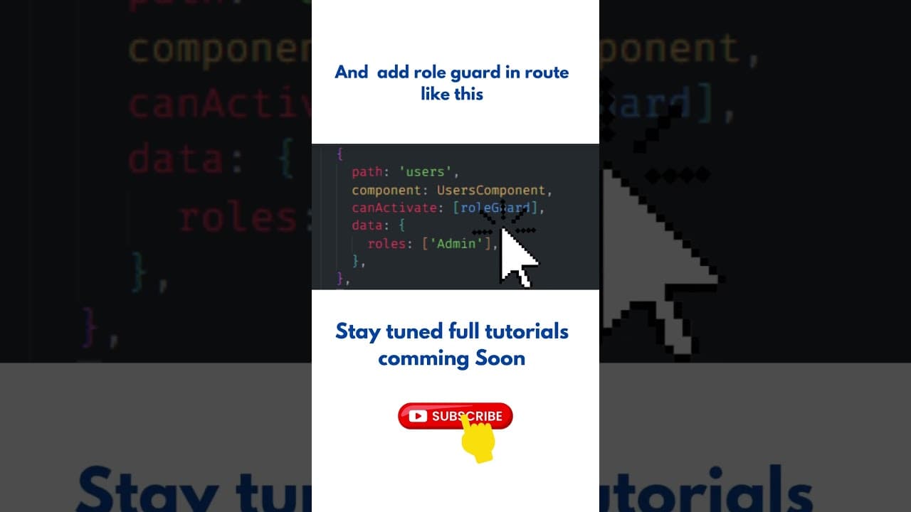 Thumbnail for video: How to create functional guard in angular #angular17 #code