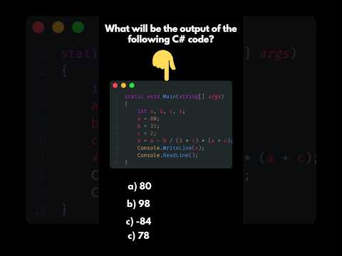 Thumbnail for what will be ouput of the c# code? #shorts