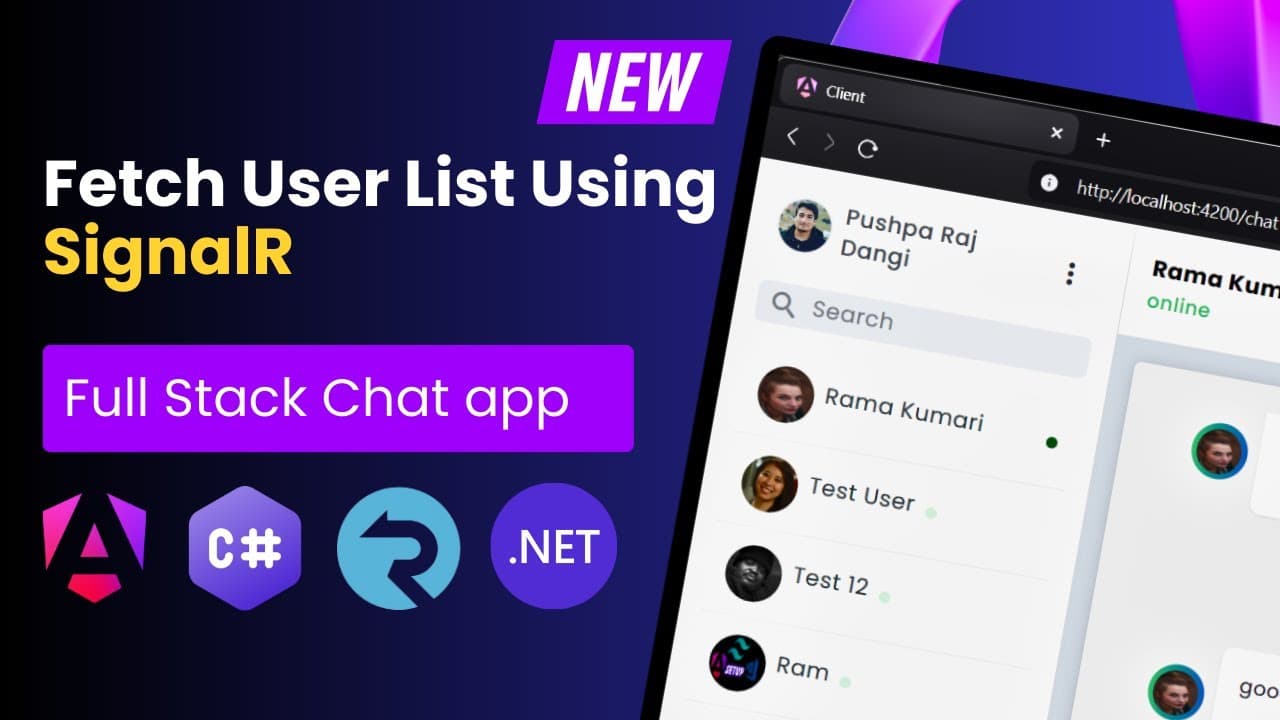 Thumbnail for video: Fetch Users List | Build a Real-Time Chat App with Angular & ASP.NET Core