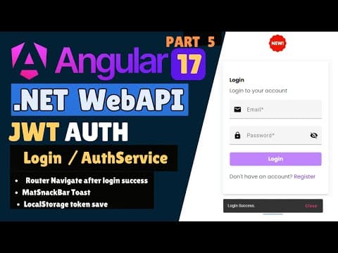 Thumbnail for Simplified Login Process: Angular & ASP.NET Core Web API - Part 5