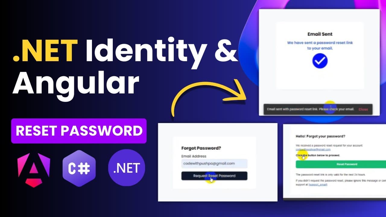 Thumbnail for video: Reset Password In Angular & .NET Web API JWT Tutorial