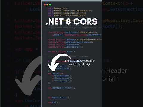 Thumbnail for How to Enable CORS In dotnet Core API #shorts