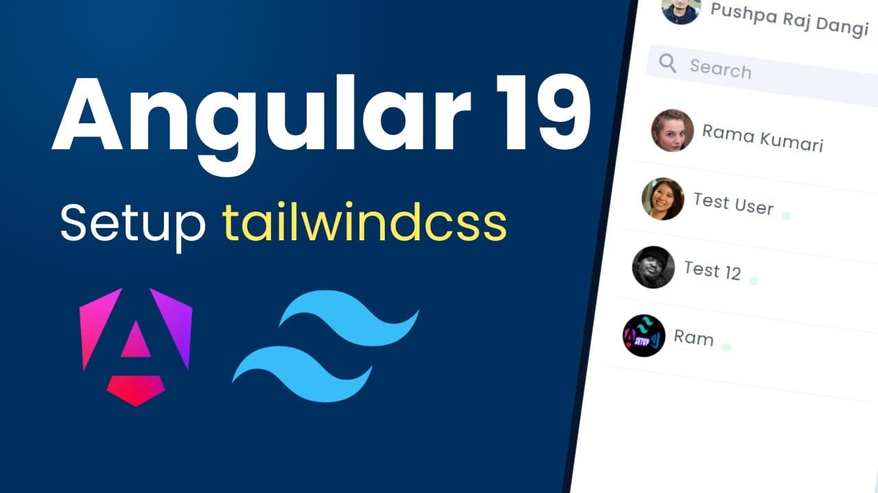 Thumbnail for video: How to Add Tailwind CSS to Angular 19 β Easy Setup Tutorial | .NET 9 Chat App #angular19 #dotnet9