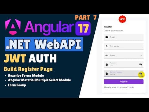 Thumbnail for Register Page with Role-Based in Angular and ASP .NET Core (Part 7)