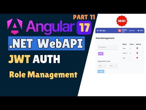 Thumbnail for Role Management in Angular & ASP.NET Core Web API - Step-by-Step Guide