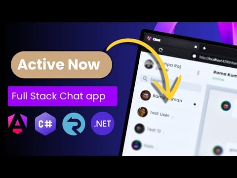 Thumbnail for Real Time Active Status & Chat Messages - Angular & ASP.NET Core SignalR