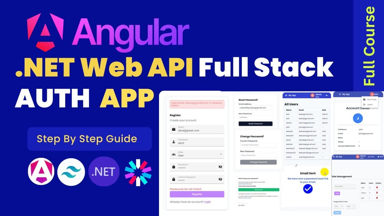 Thumbnail for video: Angular & .NET - Complete JWT Auth Tutorial (Roles, Refresh Token, Reset Password)
