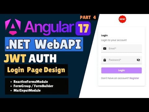 Thumbnail for User-Friendly Login Page Design: Angular & ASP.NET Core Web API- Part 4