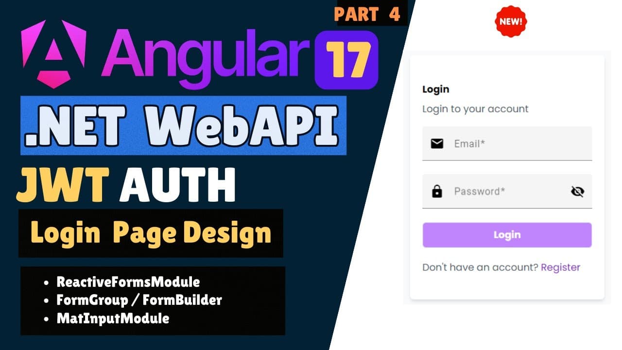 Thumbnail for video: User-Friendly Login Page Design: Angular & ASP.NET Core Web API- Part 4