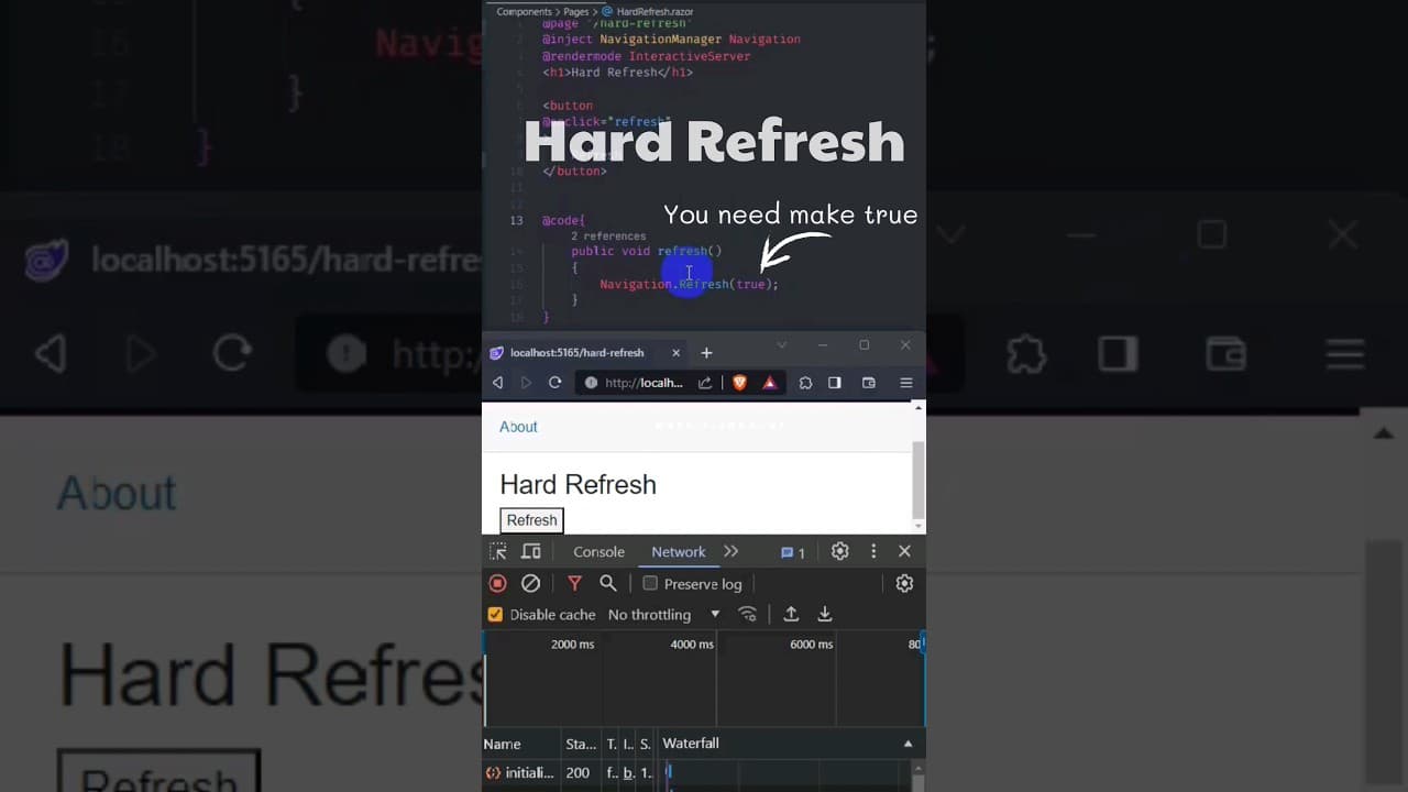 Thumbnail for video: How to hard refresh in blazor #blazor #dotnet