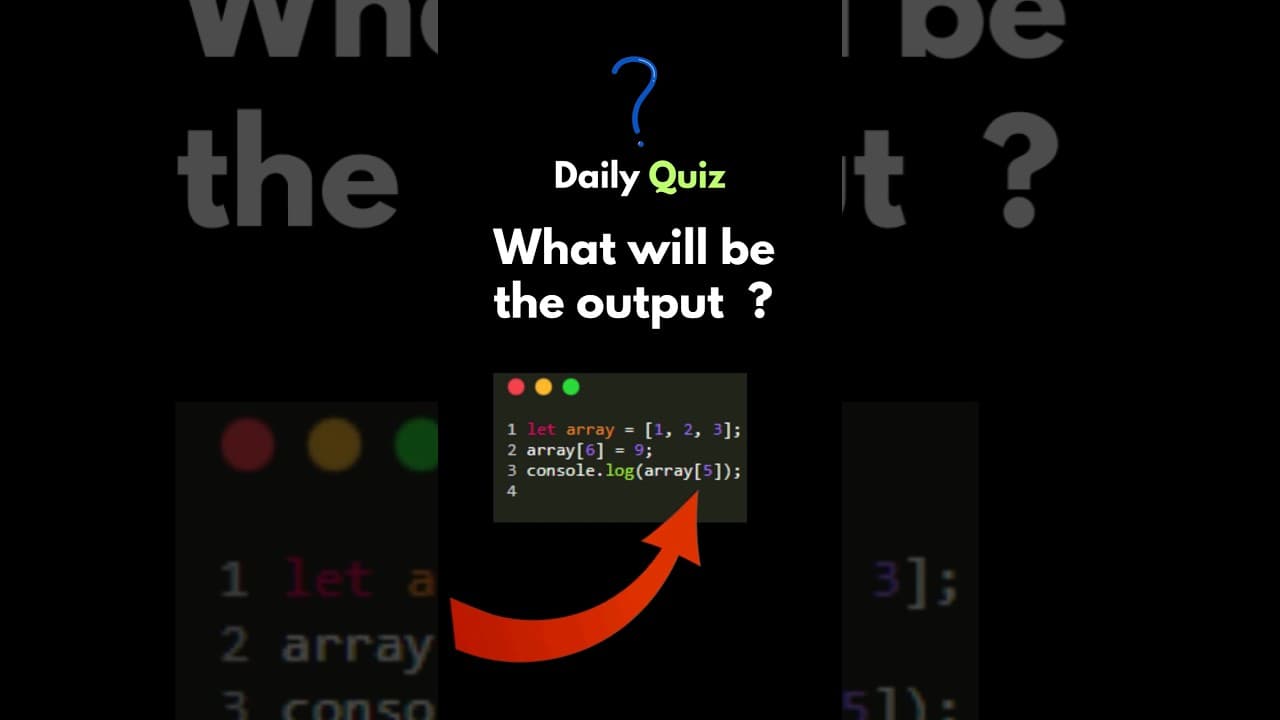 Thumbnail for video: What will be output Javascript Quiz Day 2 #coding #short