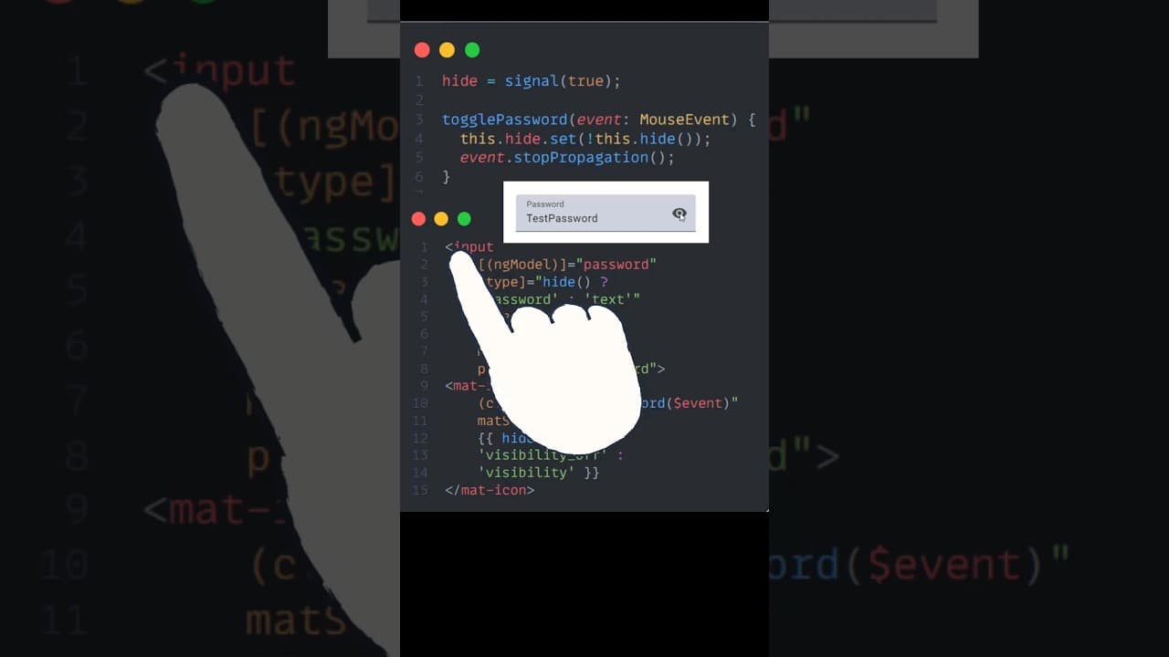 Thumbnail for video: Angular Signal-Based Password Visibility Management 🔥 #coding #angular18