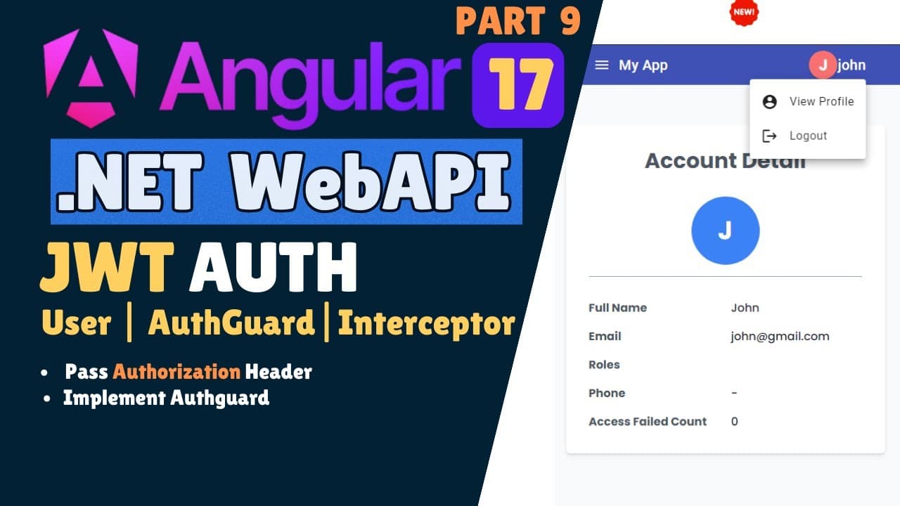 Thumbnail for video: Master Auth Guard & Interceptor in Angular & ASP.NET Core Web API