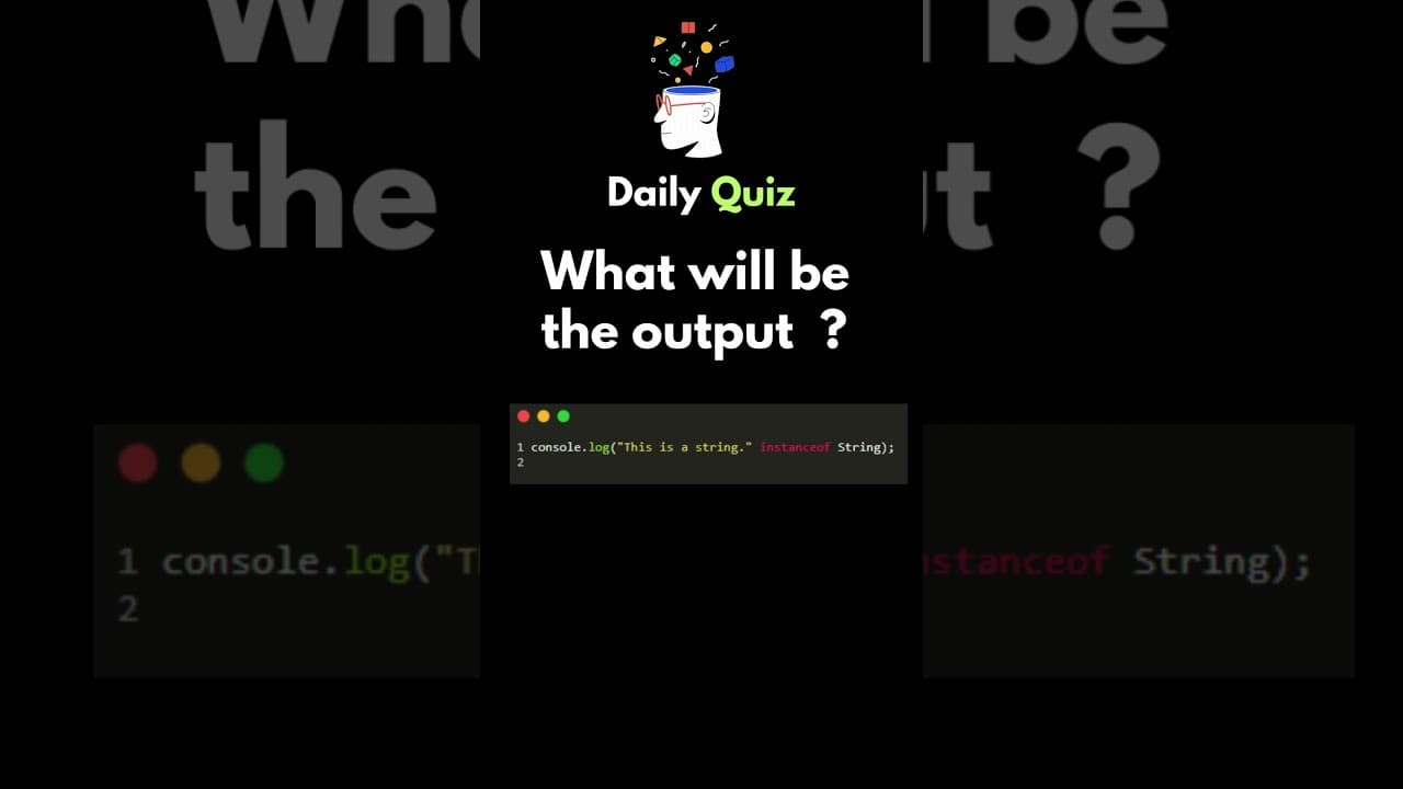 Thumbnail for video: What will be output Javascript Quiz Day 3 #coding #short