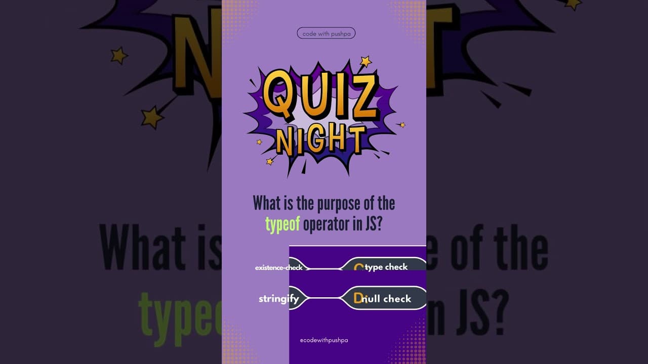 Thumbnail for video: JS Quiz #coding #programming
