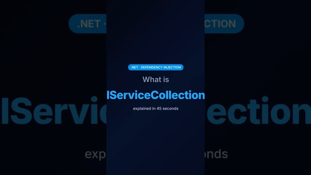 Thumbnail for video: IServiceCollection Explained FAST | ASP.NET Dependency Injection