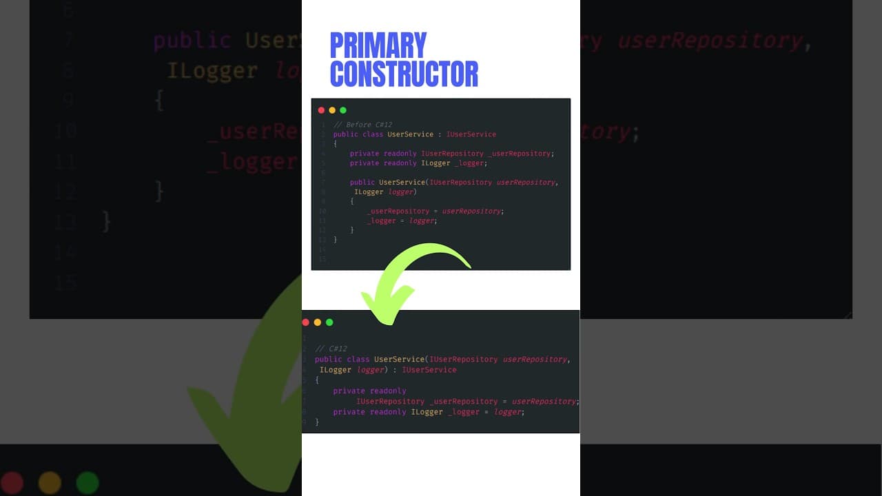 Thumbnail for video: C# Primary Constructor #coding c# #programming #dotnet